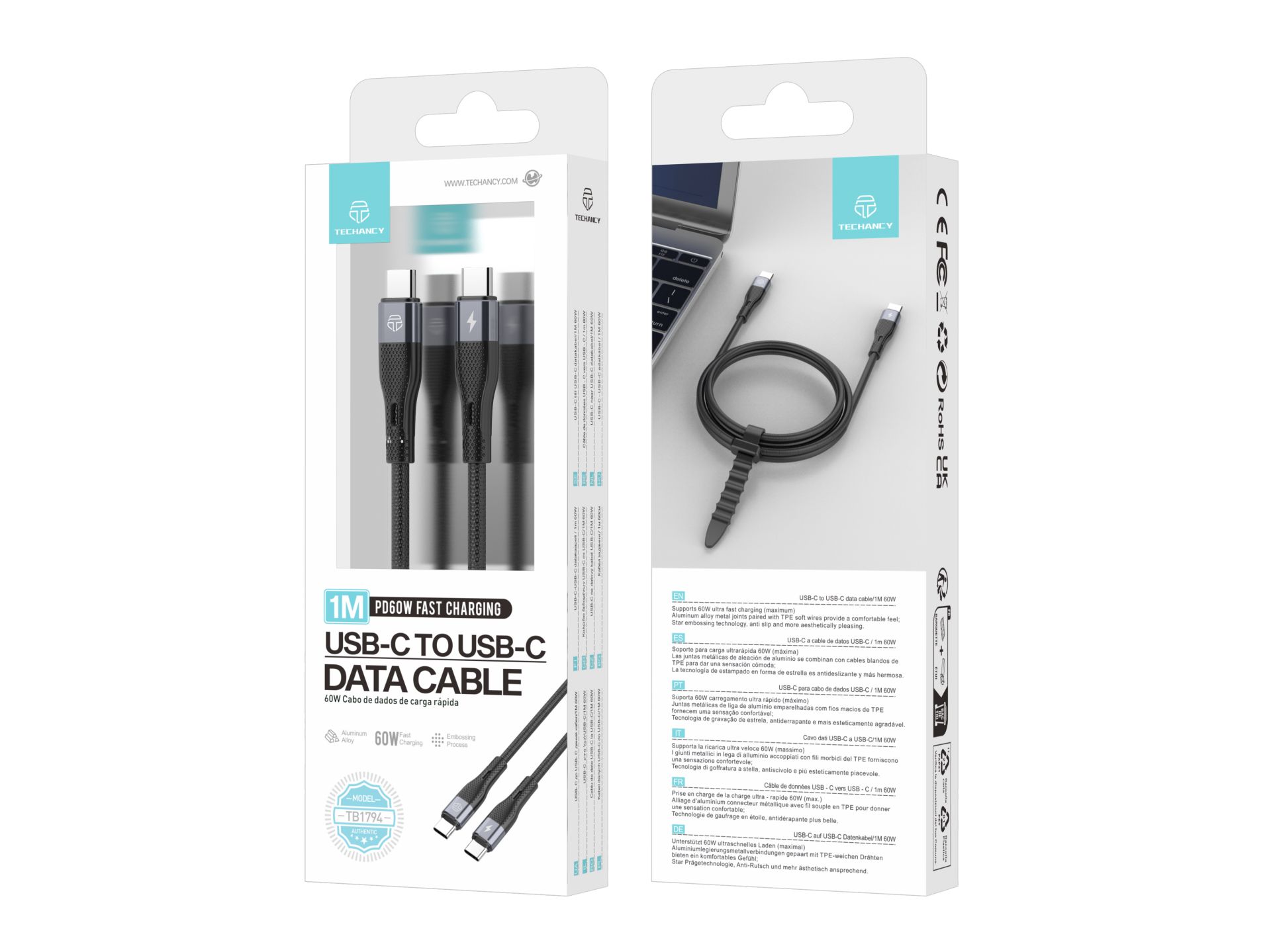 Techancy Usb C zu Usb C Kabel 60W Pd 3.0, Typ C Schnellladekabel Kompatibel mit Iphone 15 Plus Pro M Techancy Usb C zu Usb C Kabel 60W Pd 3.0, Typ C Schnellladekabel Kompatibel mit Iphone 15 Plus Pro M