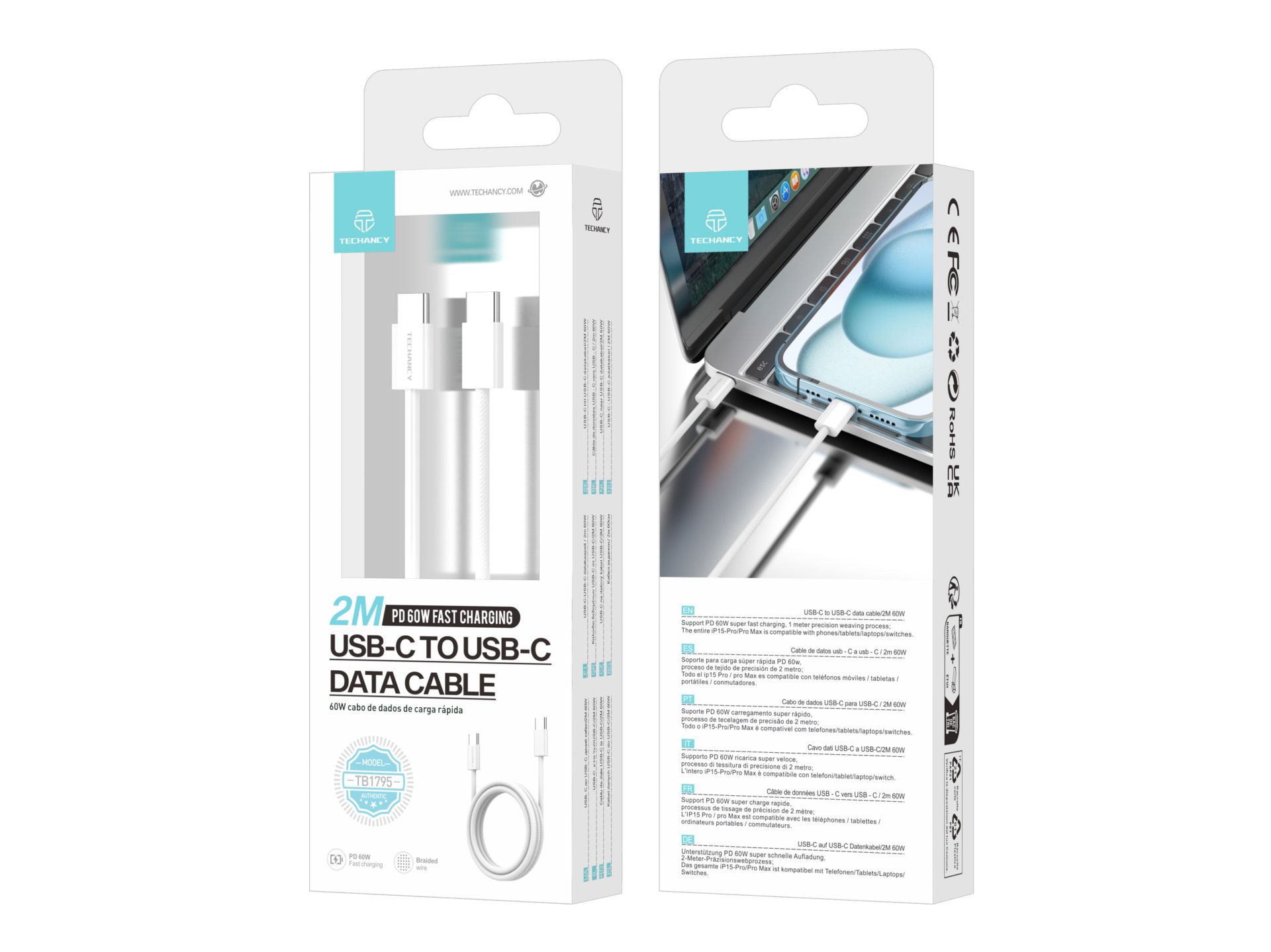 Techancy 60 W Usb C Kabel Pd 3.0 Schnellladung 20 V/3A, Usb Typ C Silikon Kabel Kompatibel Mit Iphon Techancy 60 W Usb C Kabel Pd 3.0 Schnellladung 20 V/3A, Usb Typ C Silikon Kabel Kompatibel Mit Iphon