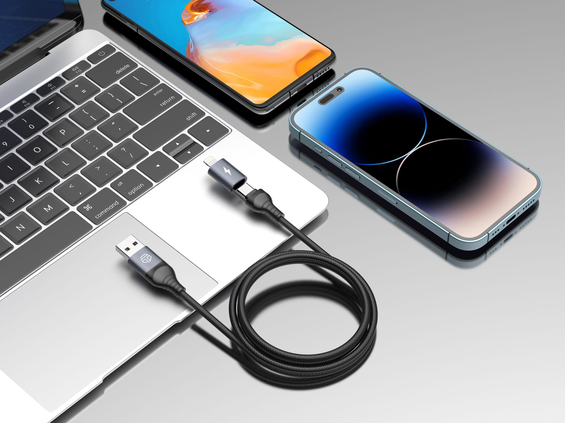 Techancy Cabo Usb A Para Usb C E Lightning 2 Em 1 ,Para Iphone 15 Samsung Xiaomi 3.1A 1M Preto Techancy Cabo Usb A Para Usb C E Lightning 2 Em 1 ,Para Iphone 15 Samsung Xiaomi 3.1A 1M Preto