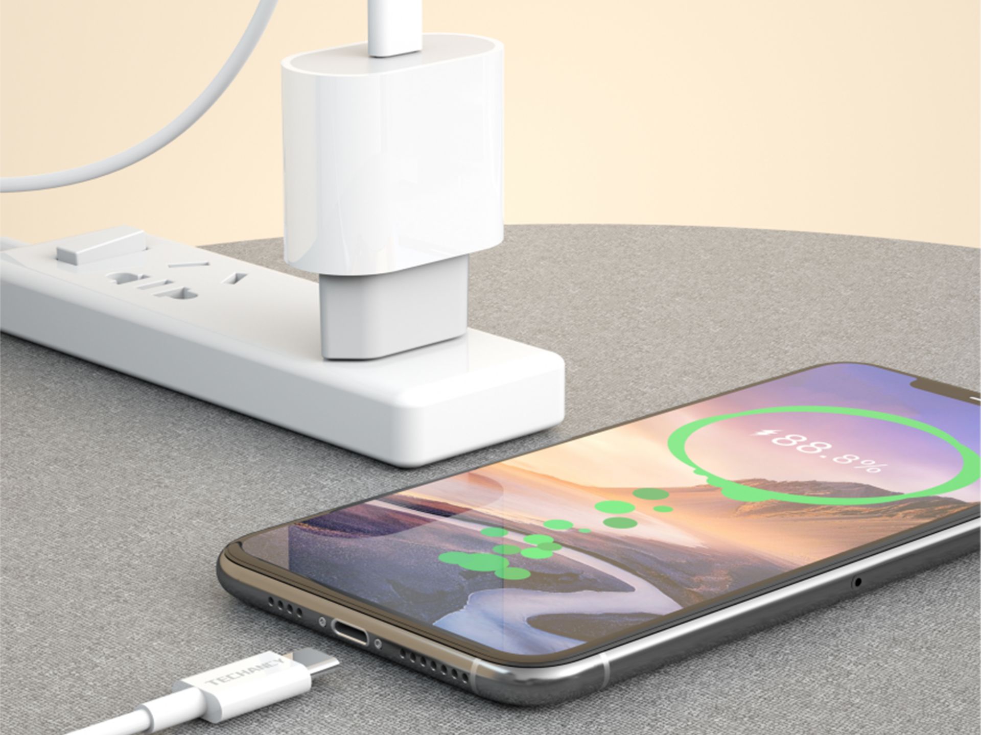 Techancy Carregador Rapido Pd Usb C 18W + Cabo Usb C Pd 1M Branco Techancy Carregador Rapido Pd Usb C 18W + Cabo Usb C Pd 1M Branco