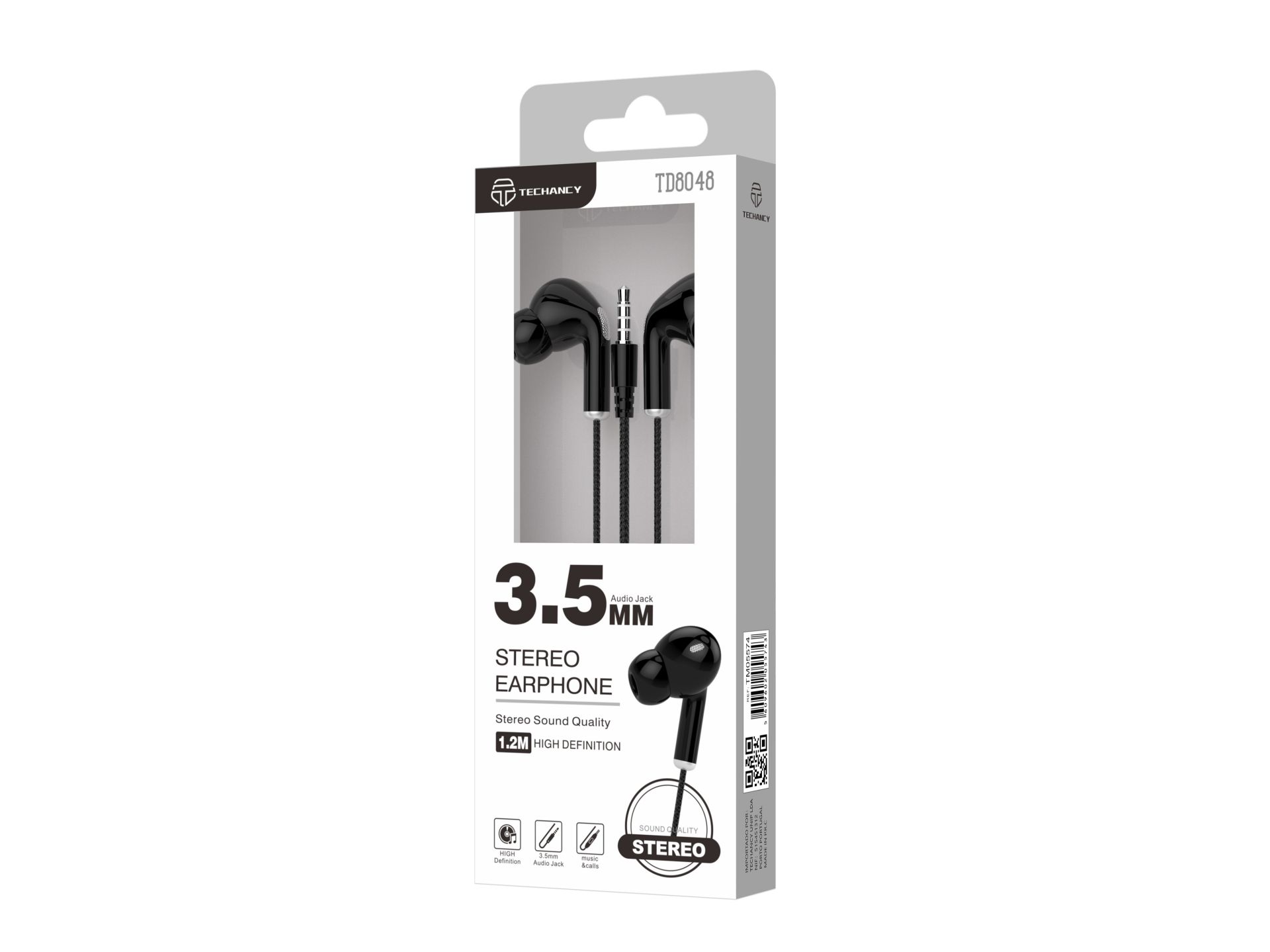 Techancy Headphones Macaron 3Geration 3.5Mm Wire Control 1.2M Black Techancy Headphones Macaron 3Geration 3.5Mm Wire Control 1.2M Black
