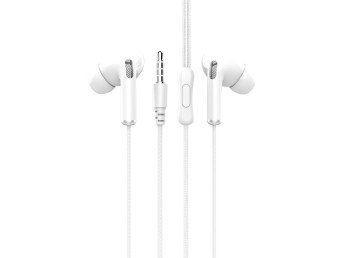 Techancy Headphones Macaron 3Geracao 3.5Mm Wire Control 1.2M White