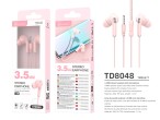 Techancy Casque Macaron 3Geracao 3.5Mm Wire Control 1.2M Rose