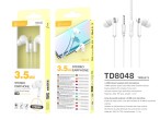 Techancy Headphones Macaron 3Geracao 3.5Mm Wire Control 1.2M White