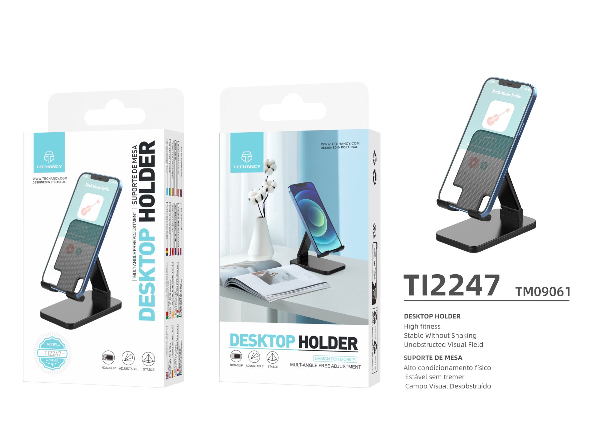 Techancy Klappbarer Tischständer Schwarz Techancy Klappbarer Tischständer Schwarz