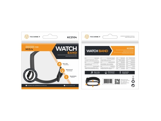 Techancy Silicone Wristband Mi3 / 4 Black Techancy Silicone Wristband Mi3 / 4 Black