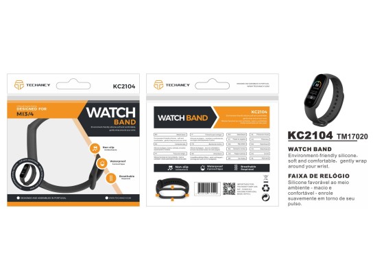 Techancy Silicone Wristband Mi3 / 4 Black Techancy Silicone Wristband Mi3 / 4 Black
