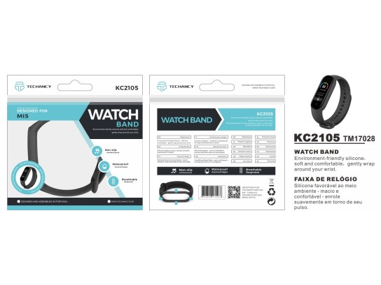 Techancy Silikon-Armband Mi5/6 Schwarz