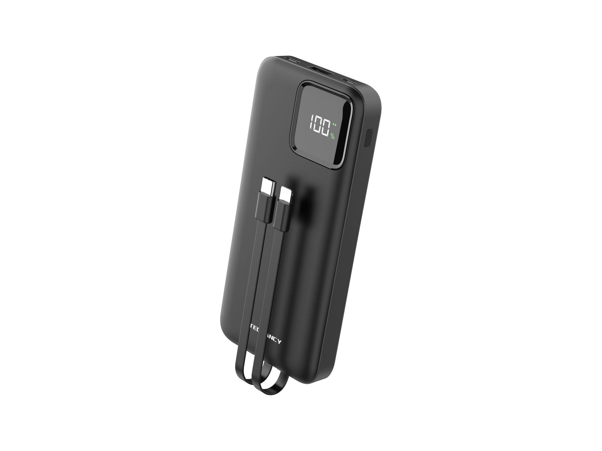 Techancy power bank avec câble usb-c et lightning TF2783 noir Techancy power bank avec câble usb-c et lightning TF2783 noir