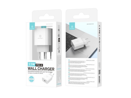 Techancy Carregador Usb-C 33W Rapido PD ,TA2814 Branco Techancy Carregador Usb-C 33W Rapido PD ,TA2814 Branco