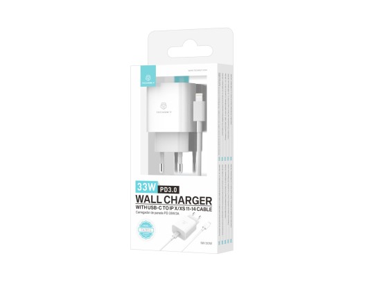 Techancy 33W Fast Usb-C Charger PD ,With Usb-C To Lightning Cable White Techancy 33W Fast Usb-C Charger PD ,With Usb-C To Lightning Cable White