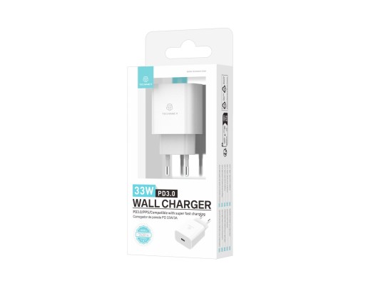Techancy Carregador Usb-C 33W Rapido PD ,TA2814 Branco Techancy Carregador Usb-C 33W Rapido PD ,TA2814 Branco