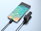 Techancy Autoladegert 48W,Usb+Usb C ,Mit Usb-C zu Usb-C Kabel Schwarz