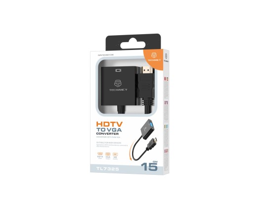 Techancy Cavo di conversione da Hdmi a Vga TL7325 Nero