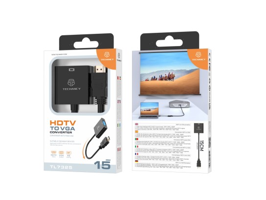 Techancy Cavo di conversione da Hdmi a Vga TL7325 Nero