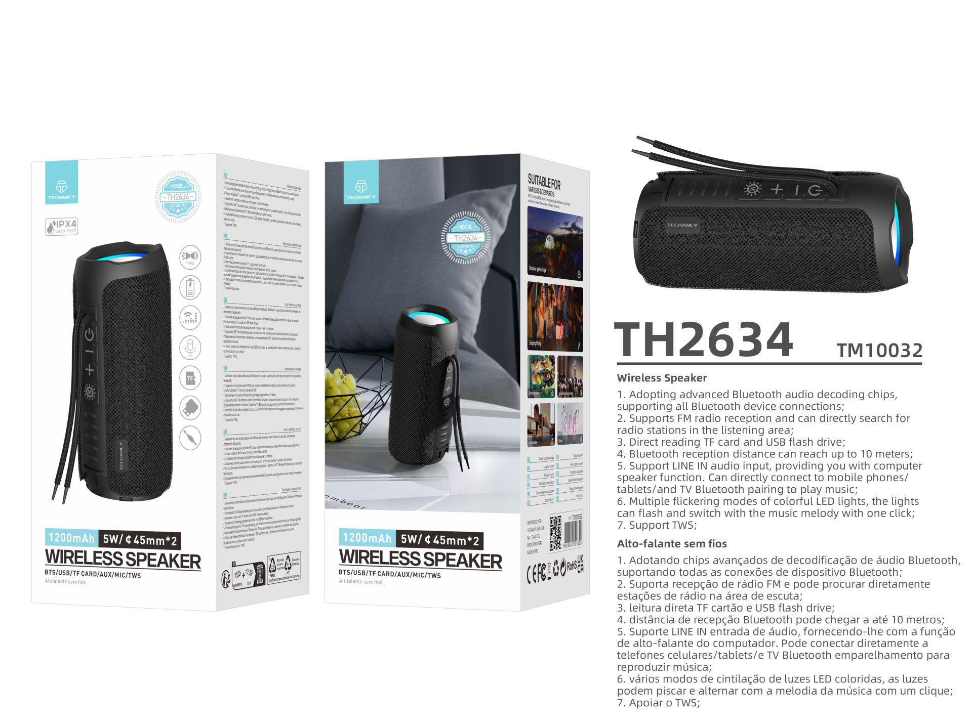 Techancy Speaker TH2634 Black Techancy Speaker TH2634 Black