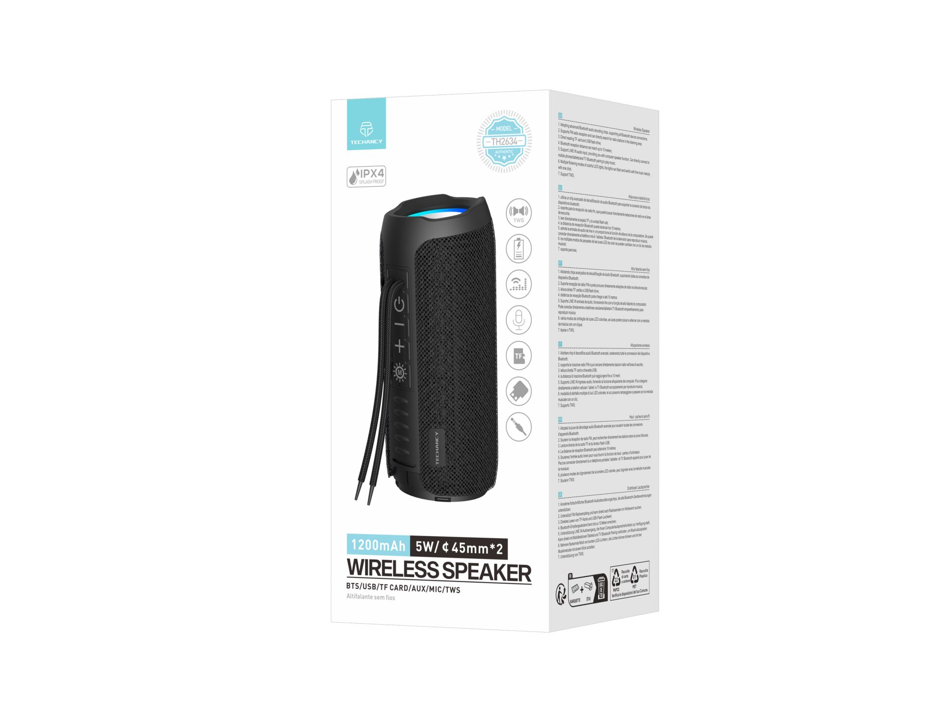Techancy Speaker TH2634 Black Techancy Speaker TH2634 Black