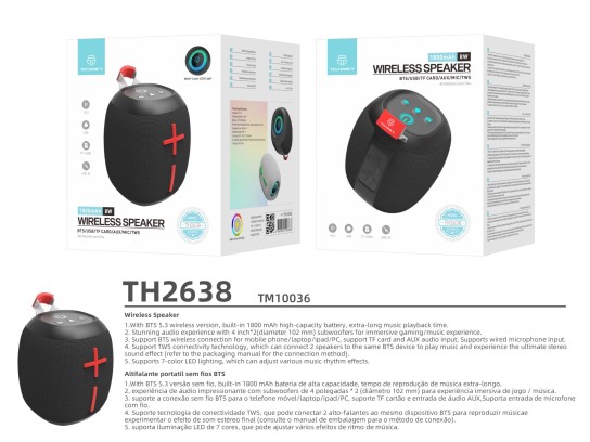 Techancy Speaker TH2638 Black Techancy Speaker TH2638 Black