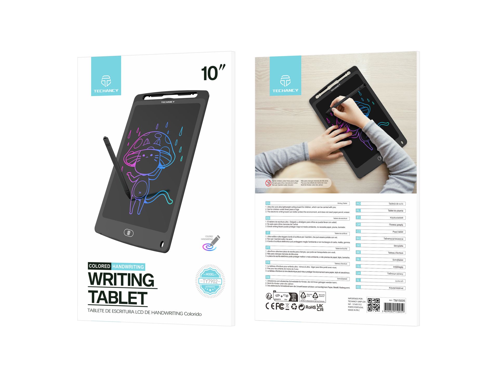 Techancy Tablet Design Core Lcd Schreiben 10 Schwarz TY7902