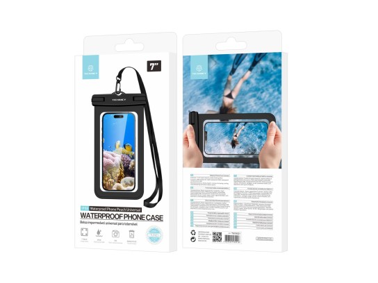 Techancy Universal Waterproof Mobile Phone Case 7.0 TU7451 Black Techancy Universal Waterproof Mobile Phone Case 7.0 TU7451 Black