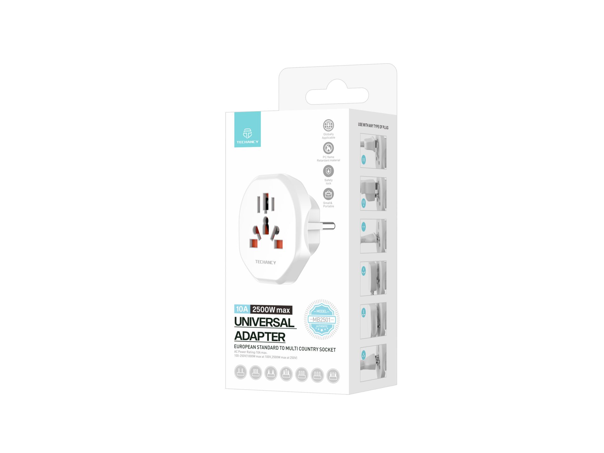 Techancy Adaptador De Tomada De Mundo Para A Ue,Adaptador De Viagem Para Europa Techancy Adaptador De Tomada De Mundo Para A Ue,Adaptador De Viagem Para Europa