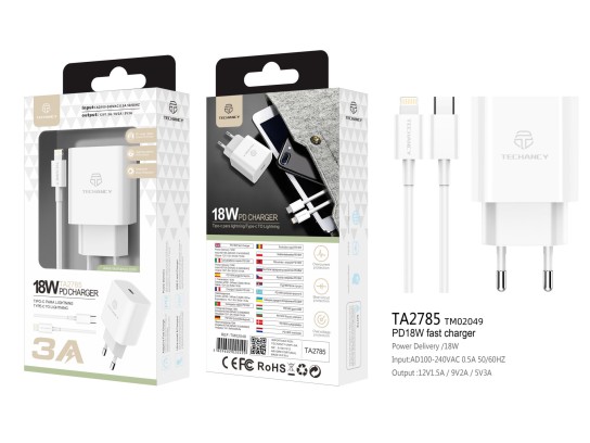 Cargador Rápido Pd18W + Ip Pd 1,2M 18W Blanco Cargador Rápido Pd18W + Ip Pd 1,2M 18W Blanco