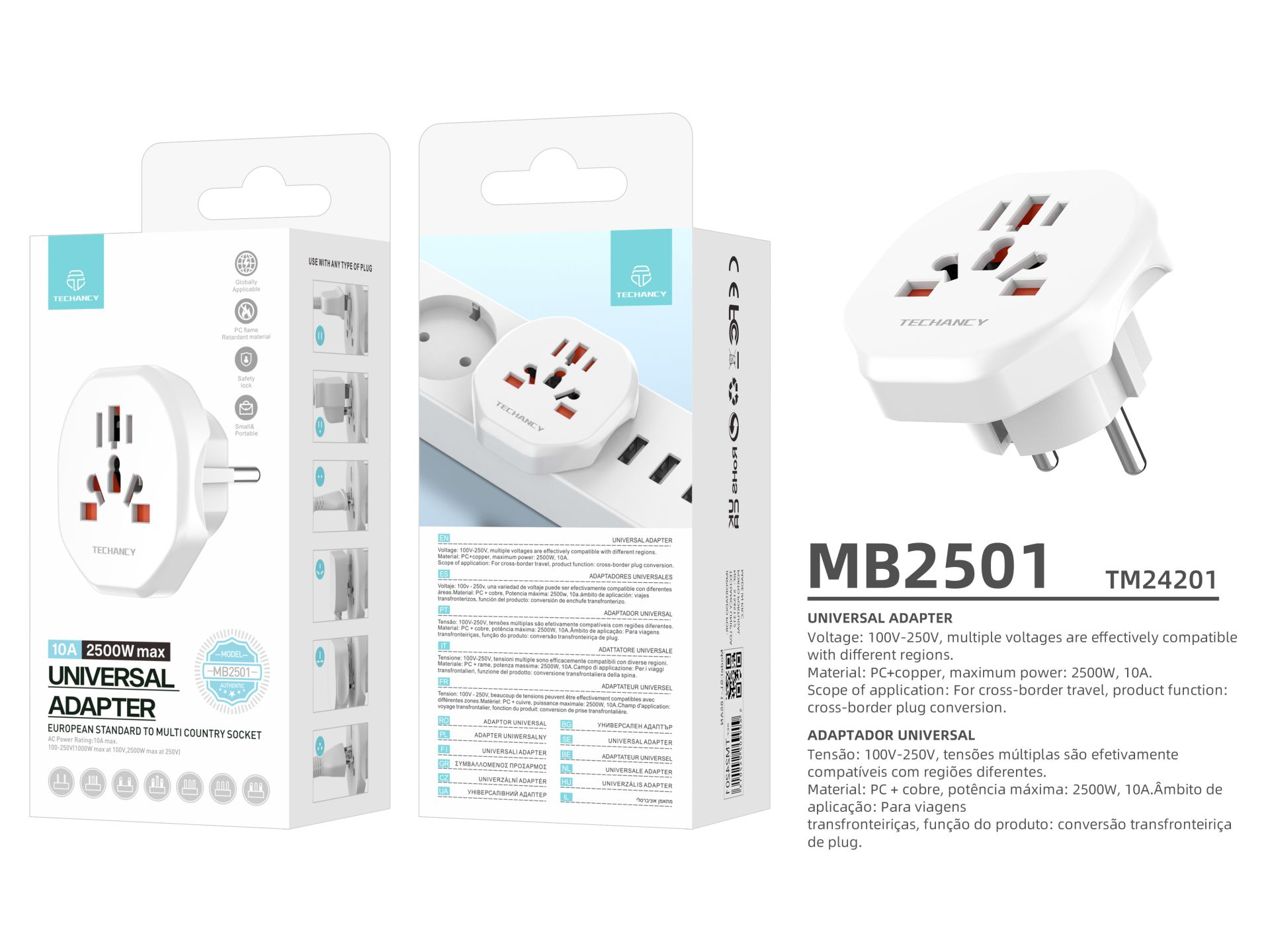 Techancy Adaptador De Tomada De Mundo Para A Ue,Adaptador De Viagem Para Europa Techancy Adaptador De Tomada De Mundo Para A Ue,Adaptador De Viagem Para Europa