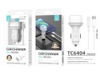 Car Charger Pd20W + Qc3.018W 38 W White + Typec-Lightning Cable Pd