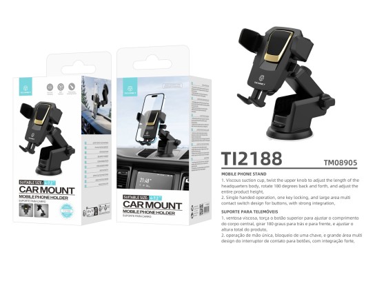 Techancy Universal Mobile Phone Holder Black/Gold Techancy Universal Mobile Phone Holder Black/Gold