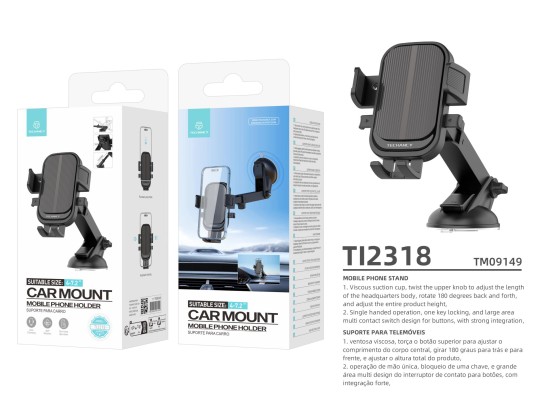 Techancy Mobile Car Holder, Soporte Ajustable Con Ventosa Fuerte Y Rotación De 360° Libera Todos Los Techancy Mobile Car Holder, Soporte Ajustable Con Ventosa Fuerte Y Rotación De 360° Libera Todos Los