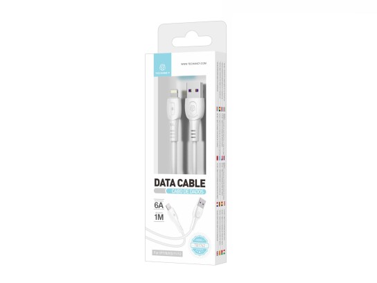 Cable de datos Techancy Generación 6A Lightning 1M Blanco TB1762 Cable de datos Techancy Generación 6A Lightning 1M Blanco TB1762