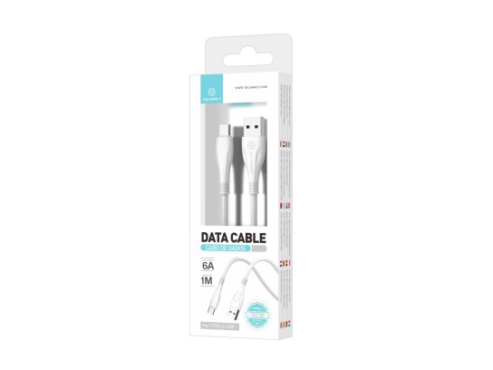 Cable de datos Techancy Generación 2 6A Tipo-C 1M Blanco TB1730 Cable de datos Techancy Generación 2 6A Tipo-C 1M Blanco TB1730