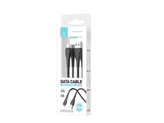 Techancy Data Cable Generation 2 6A Type-C 1M Black TB1730 Techancy Data Cable Generation 2 6A Type-C 1M Black TB1730