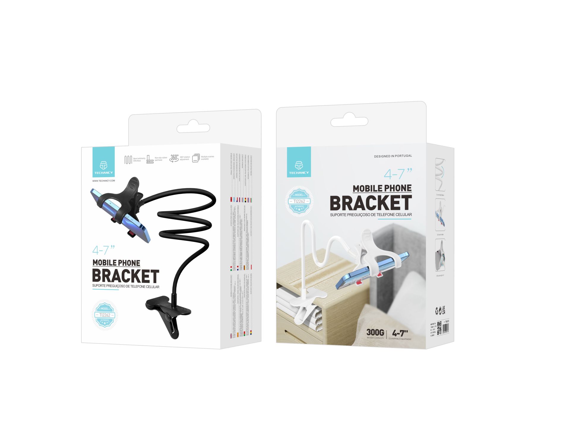Techancy Universal Mobile Phone Holder Black TI2262 Techancy Universal Mobile Phone Holder Black TI2262