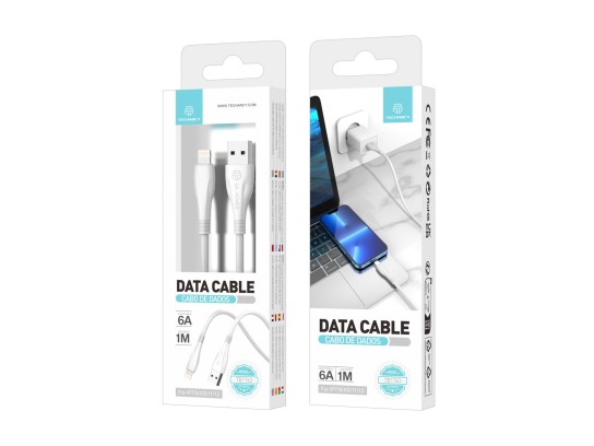 Techancy Cable de datos 2 Generación 6A Lightning 1M Blanco TB1763 Techancy Cable de datos 2 Generación 6A Lightning 1M Blanco TB1763