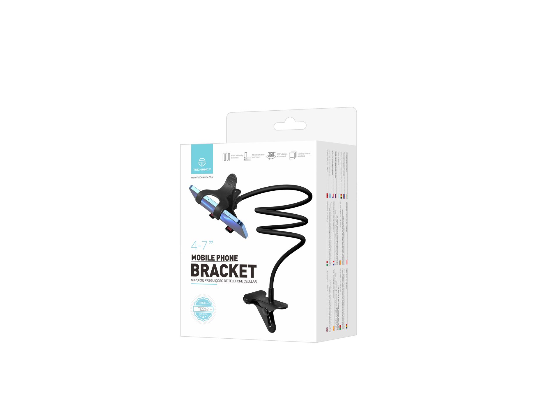 Techancy Universal Mobile Phone Holder Black TI2262 Techancy Universal Mobile Phone Holder Black TI2262