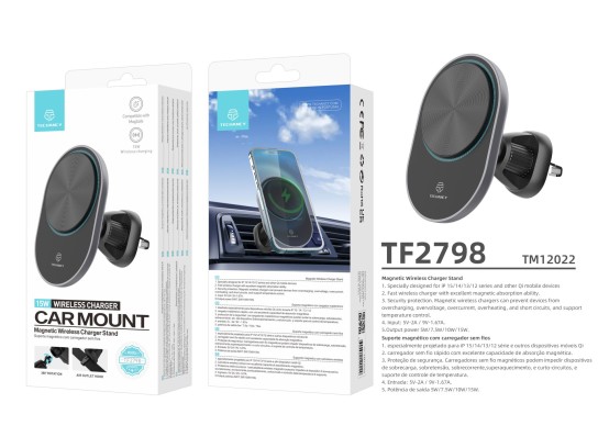 Techancy Telemove Holder With Magnetic Wireless Charger?Compatible With Magsafe Black TF2798 Techancy Telemove Holder With Magnetic Wireless Charger?Compatible With Magsafe Black TF2798