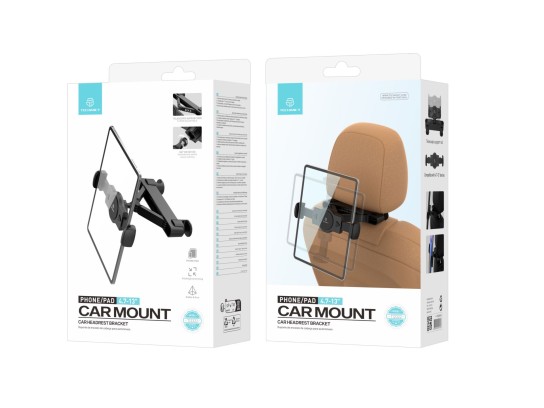 Techancy Supporto per tablet o telefono cellulare per sedile posteriore dell'auto TI2322 Nero Techancy Supporto per tablet o telefono cellulare per sedile posteriore dell'auto TI2322 Nero
