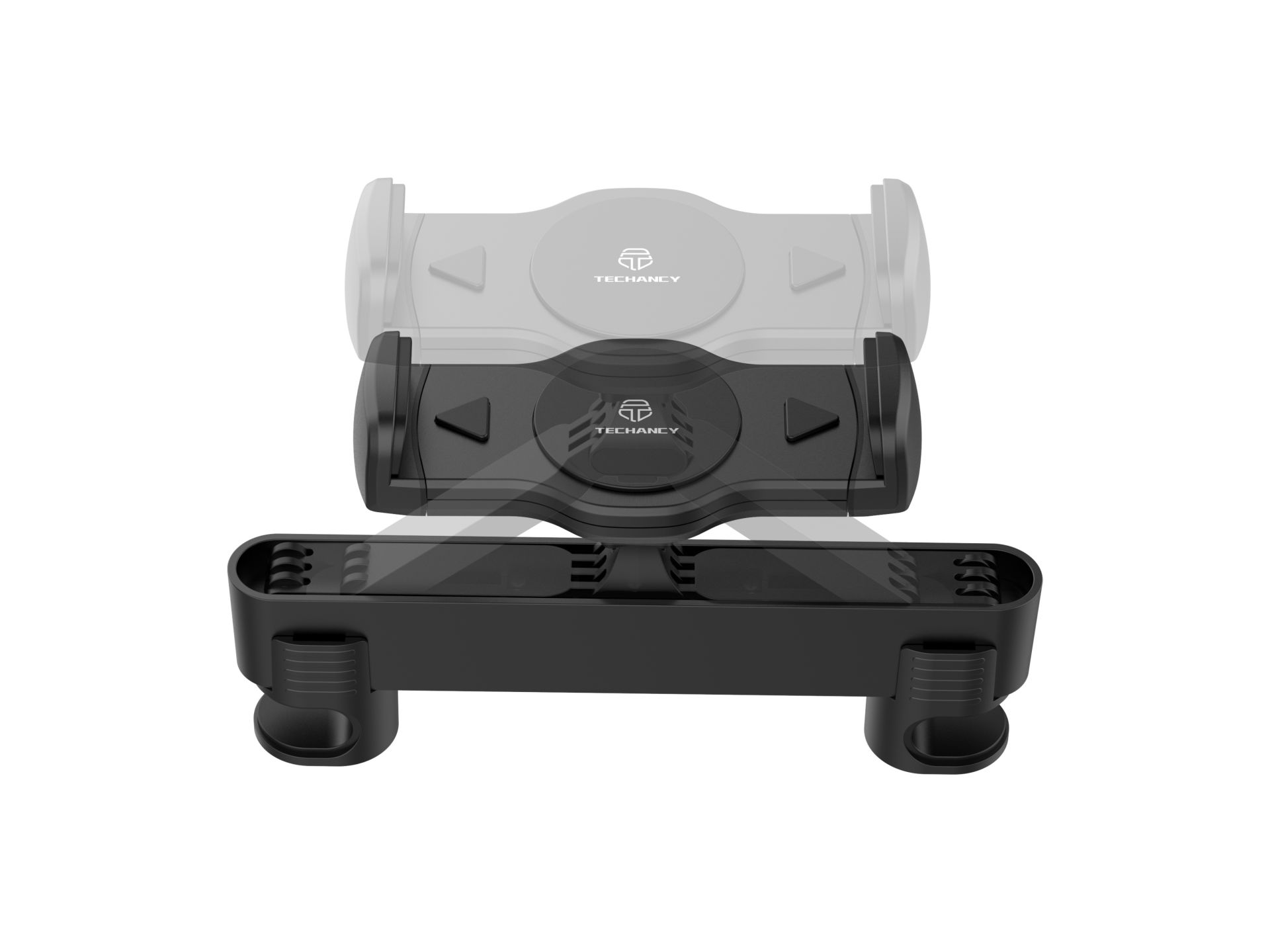 Techancy Supporto per tablet o telefono cellulare per sedile posteriore dell'auto TI2322 Nero Techancy Supporto per tablet o telefono cellulare per sedile posteriore dell'auto TI2322 Nero