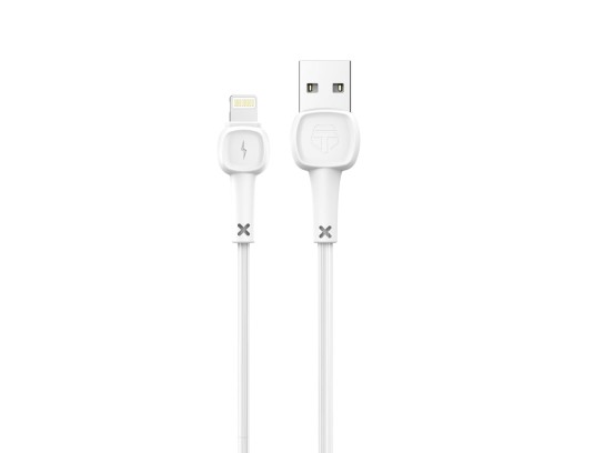 Techancy Cable De Datos Lightning Pvc Macaron 1.2M 2.4A TB1660 Blanco