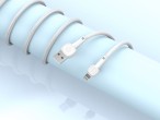 Techancy Cable De Datos Lightning Pvc Macaron 1.2M 2.4A TB1660 Blanco