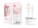 Techancy Lightning Datenkabel Pvc Macaron 1,2M 2,4A Rosa TB1660