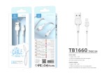 Techancy Lightning Cabo De Dados Pvc Macaron 1.2M 2.4A  TB1660 Branco