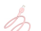 Techancy Cable de datos Lightning Pvc Macaron 1,2M 2,4A Rosa TB1660