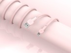 Techancy Lightning Data Cable Pvc Macaron 1.2M 2.4A Pink TB1660