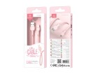 Techancy Lightning Cabo De Dados Pvc Macaron 1.2M 2.4A Rosa  TB1660