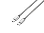 Techancy Cabo Usb -C Para Usb-C  Aluminio 60W 1M TB1796 Prateado