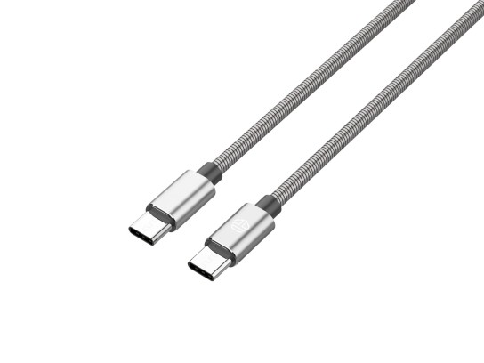 Techancy Usb-C To Usb-C Aluminium 60W 1M TB1796 Silver Techancy Usb-C To Usb-C Aluminium 60W 1M TB1796 Silver