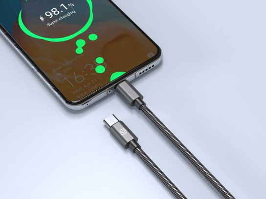 Techancy Usb -C To Usb-C Aluminium 60W Cable 1M TB1796 Grey