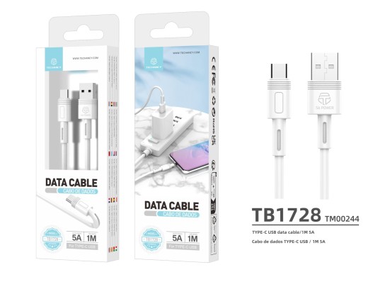 Techancy Jt Macaron Datenkabel 5A Typ-C 1M TB1728 Weiß Techancy Jt Macaron Datenkabel 5A Typ-C 1M TB1728 Weiß